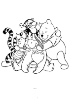 A coloring page of winnie the pooh - group